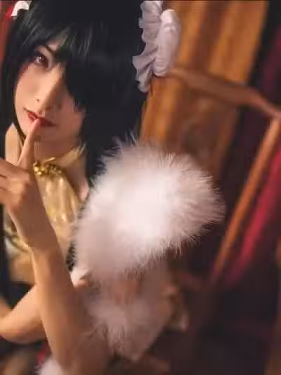 《约会大作战》时崎狂三奶白色新年旗袍 C O S P L A Y